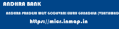 ANDHRA BANK  ANDHRA PRADESH WEST GODAVARI ELURU GUNADALA (VIJAYAWADA)  micr code